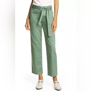 New🔥🔥🔥TIBI Preppy Tie-Waist Cargo Pants, Green, Size 2